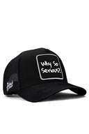 why so serious logolu siyah trucker sapka