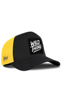 Cordura Black & Yellow Trucker Hat with Wild Thing Patch - BlackBork