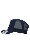 Navy Trucker Hat with X Fashion Panda Patch