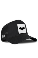 Black Trucker Hat with Bat Patch - BlackBork