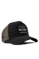 yesterday now tomorrow logolu cordura siyah-haki trucker sapka