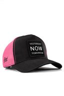 yesterday now tomorrow logolu cordura siyah-pembe trucker sapka