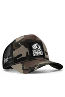 you can't stop me logolu kamuflaj-siyah trucker sapka