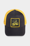 you can t stop me logolu siyah-sar trucker sapka